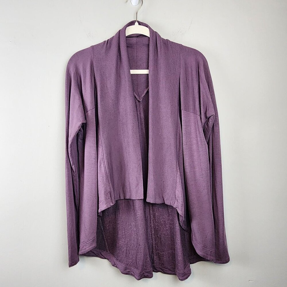 Athleta wrap / open front cardigan XS purple